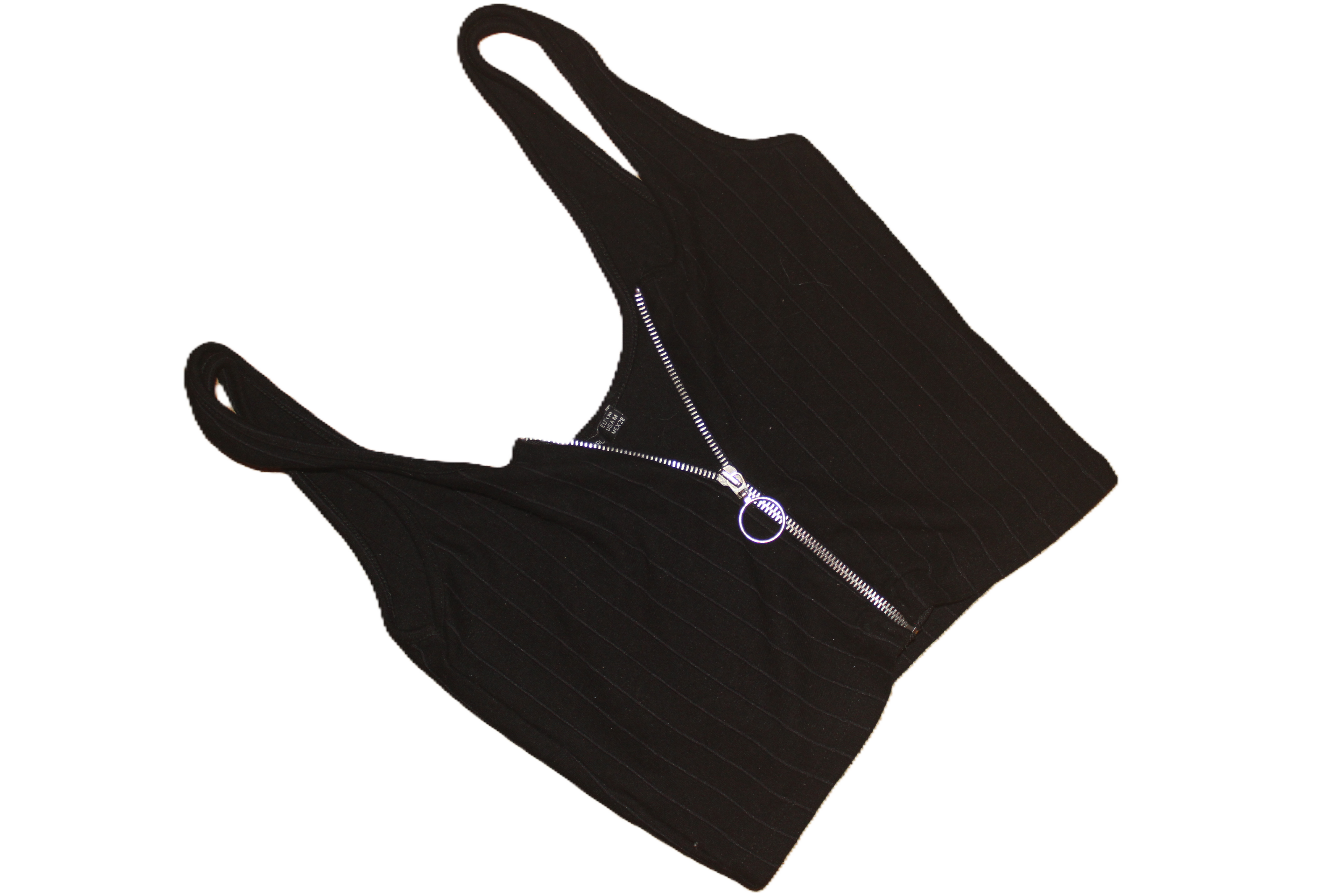 Black zipper croptop