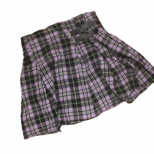 Purple/green tartan skirt