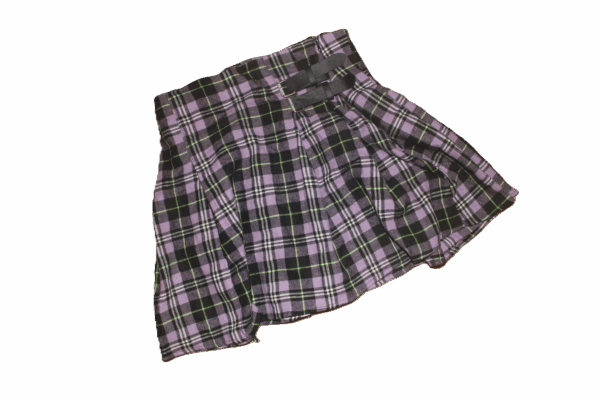 Purple/green tartan skirt